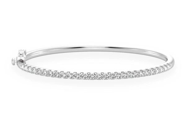 5pt Scallop Diamond Bangle 14k Solid Gold 1.00ctw