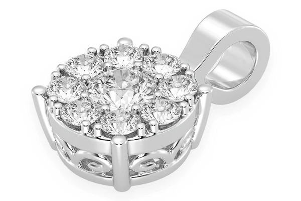 Mosaic Diamond Pendant 14k Solid Gold 0.75ctw