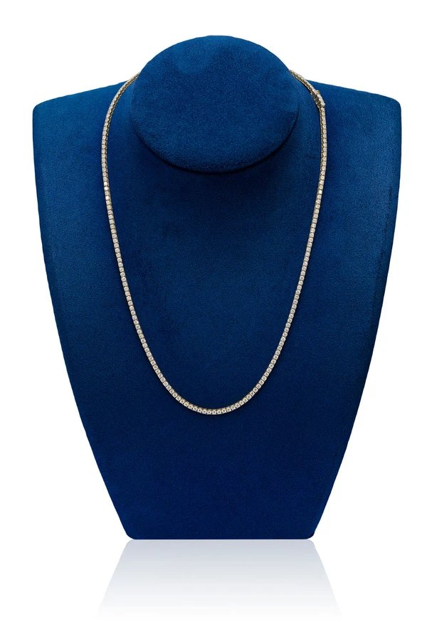 Icebox - 5pt Prong Set Diamond Tennis Necklace 14k Solid