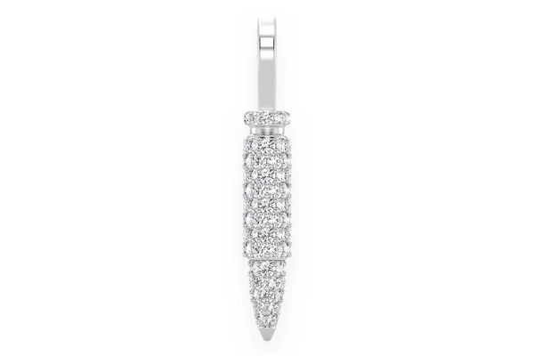 Bullet Diamond Pendant 14k Solid Gold .65ctw