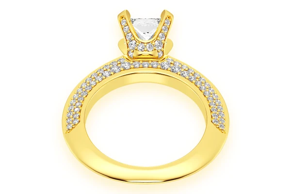 Kifey - 1.00ct Princess Cut Solitaire - Knife Edge - Diamond Engagement Ring - All Natural