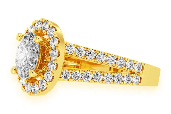 Sphinx - 1.00ct Oval Solitaire - Halo Split Shank - Diamond Engagement Ring - All Natural Vs Diamonds