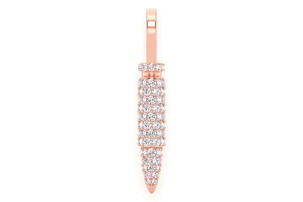Bullet Diamond Pendant 14k Solid Gold .65ctw