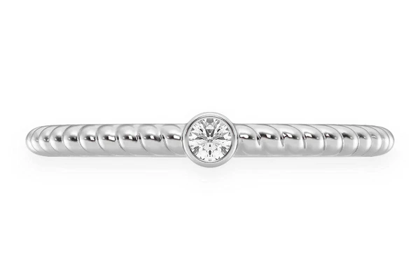  Round Bezel Rope Diamond Ring 14k Solid Gold 0.05ctw