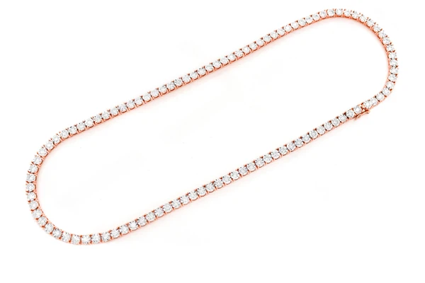 12pt Miracle Set Diamond Tennis Necklace 14k Solid Gold 12.00ctw