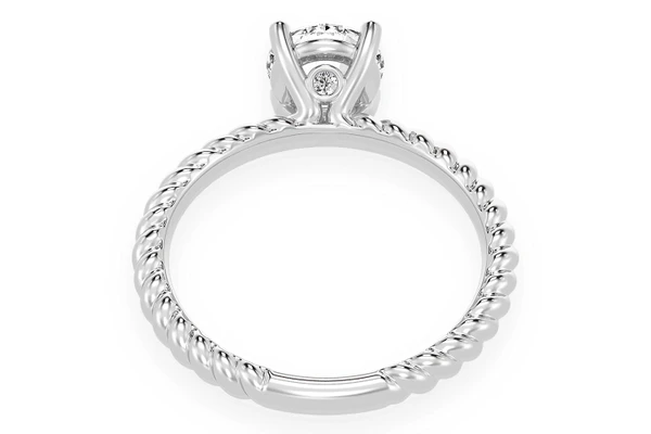 1.00ct Round Twist Band Solitaire Ring 14k - All Natural Vs Diamonds