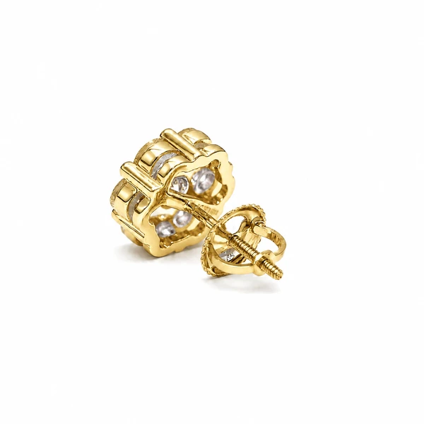 Flower Stud Earrings 14k   1.50ctw