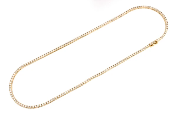 10pt Prong Set Diamond Tennis Necklace 14k Solid Gold 14.75ctw