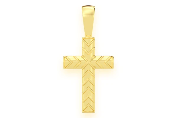 X Design Cross Pendant 14k Solid Gold