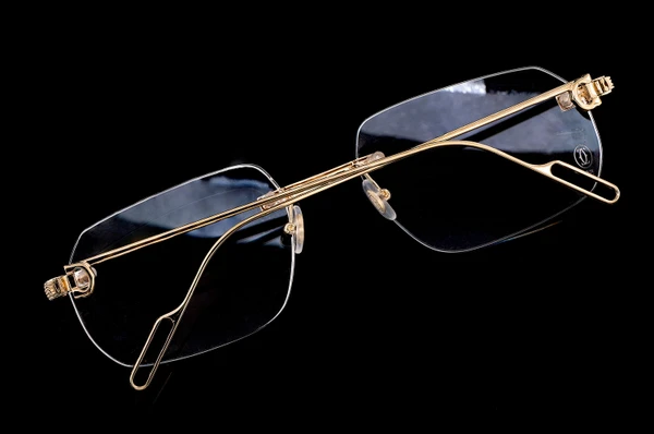 Cartier Glasses Iced Out Diamond Rimless - 1.15ctw - Yellow Gold