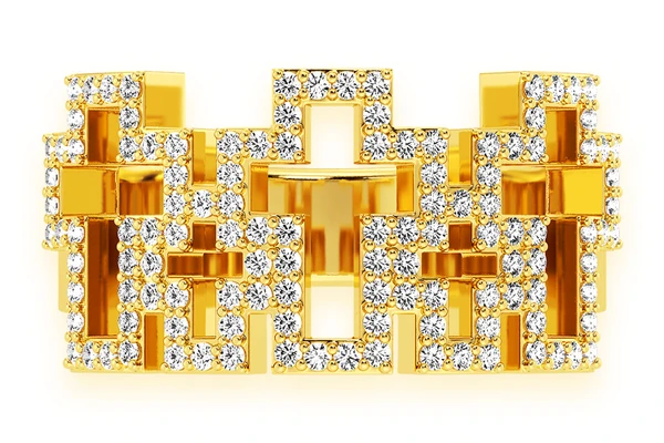 Five Cross Diamond Ring 14k Solid Gold 0.50ctw