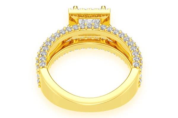 Tripp - 1.00ct Princess Diamond Engagement Ring 14k Solid Gold