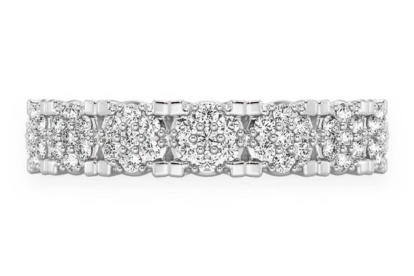 Cluster Diamond Band 14k Solid Gold 0.55ctw