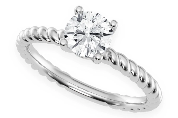 0.75ct Round Solitaire - Twist Band - Diamond Engagement Ring - All Natural