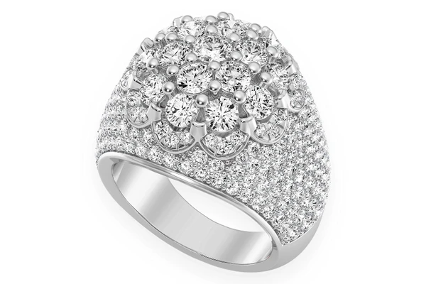 Pom Pom Diamond Ring 14k Solid Gold 3.50ctw