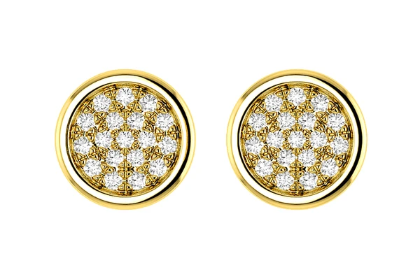 Bezel Set Diamond Cluster Stud Earrings 14k Solid Gold 0.05ctw