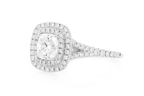.75ct Cushion Solitaire - Double Halo - Diamond Engagement Ring - All Natural