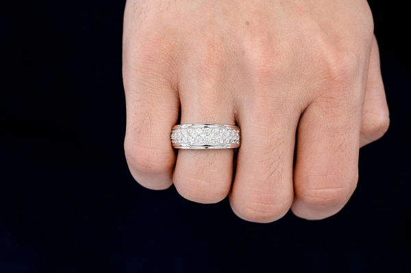 Two Row Diamond Ring 14k Solid Gold 1.50ctw