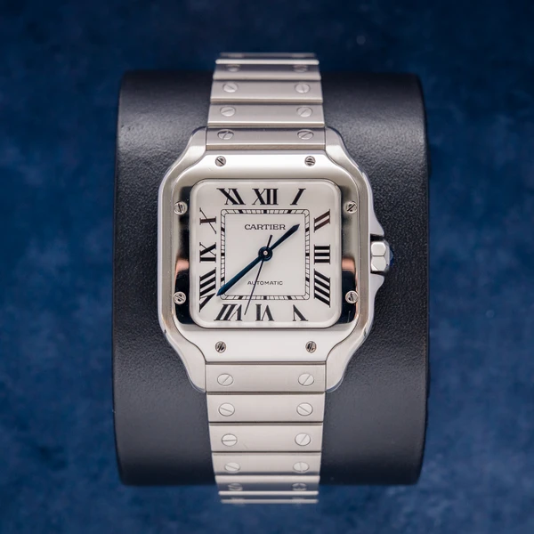 Cartier Santos Midsize 35MM (wssa0029) White Roman Dial - Steel Bracelet - 2024 Card