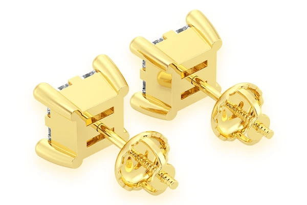 0.50ctw Quad Stud Diamond Earrings 14k Solid Gold 