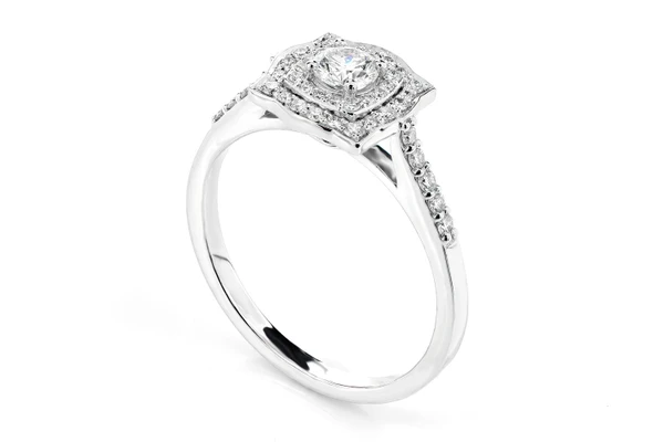 0.50ctw Double Layer Under Heart - Diamond Engagement Ring - All Natural