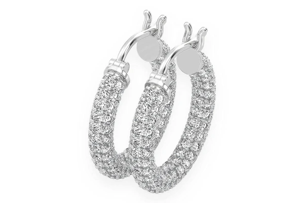 Bubbly Hoop Eternity Diamond Earrings 14k Solid Gold 3.00ctw