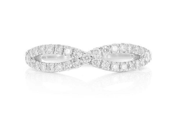 Crossover Diamond Ring 14k Solid Gold 0.50ctw