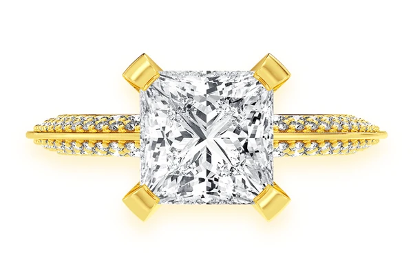 Kifey - 2.00ct Princess Cut Solitaire - Knife Edge - Diamond Engagement Ring - All Natural