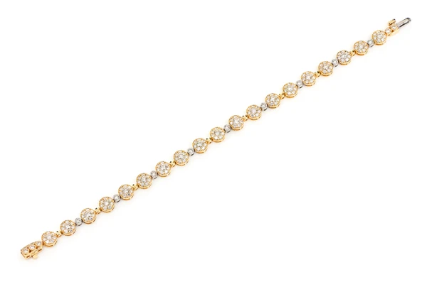 Beaded Cluster Link Diamond Bracelet 14k Solid Gold 3.45ctw