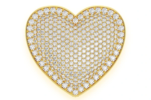 Bubbly Heart Signet Diamond Ring 14k Solid Gold 6.75ctw