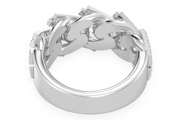 Jagged Miami Cuban Diamond Ring 14k Solid Gold 1.45ctw
