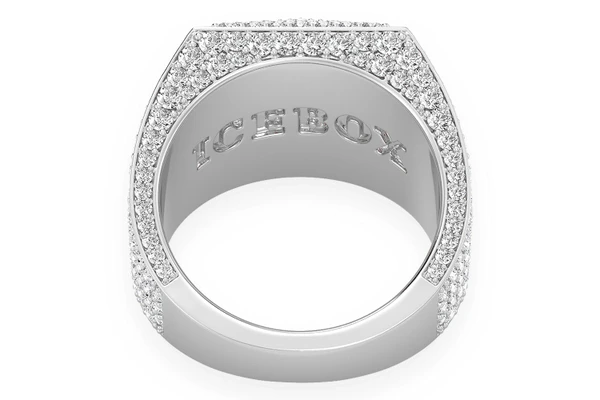 Pyramid Signet Diamond Ring 14k Solid Gold 3.00ctw