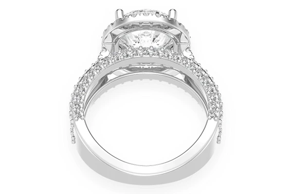 Tripp - 3.00ct Round Solitaire - Three Row - Diamond Engagement Ring - All Natural Vs Diamonds