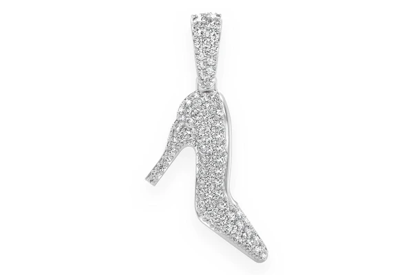 High Heel Diamond Pendant 14k Solid Gold 0.66ctw