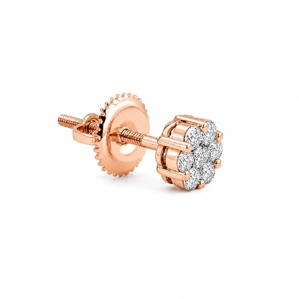 Flower Stud Earrings 14k   0.50ctw