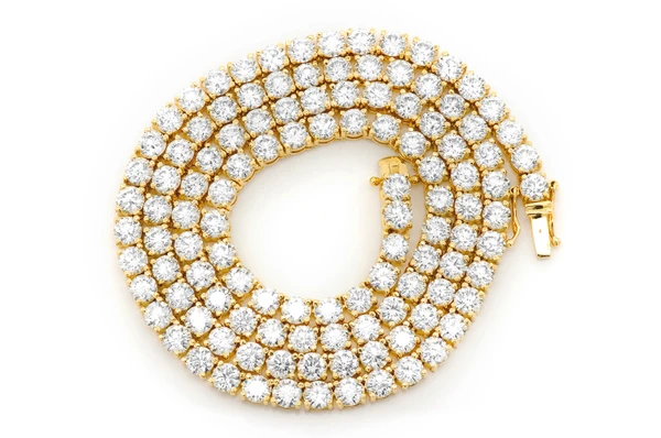 40pt Prong Set Diamond Tennis Necklace 14k Solid Gold 45.00ctw