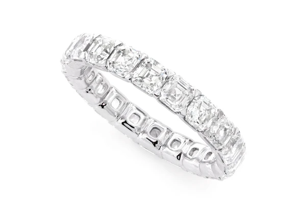 Asscher Eternity Diamond Band 14k Solid Gold 4.65ctw