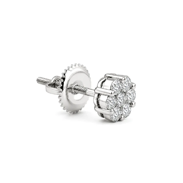 Flower Stud Earrings 14k   0.75ctw