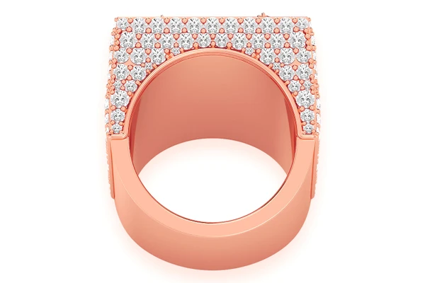 Korean Flag Signet Diamond Ring 14k Solid Gold 4.50ctw 