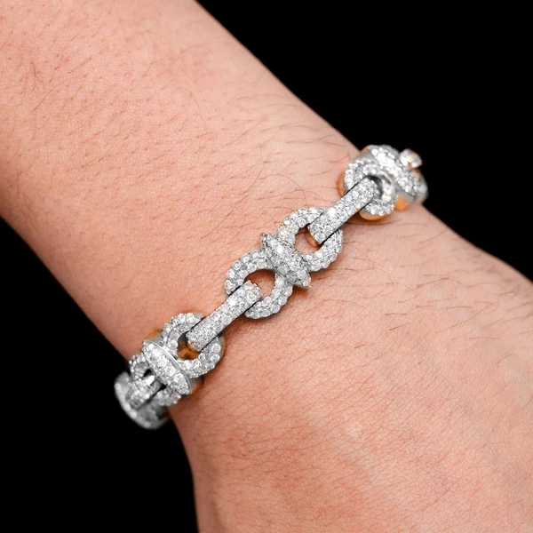 Diamond Infinity Line Bracelet Solid Gold 10.85ctw