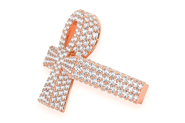 Ankh Signet Diamond Ring 14k Solid Gold 0.40ctw