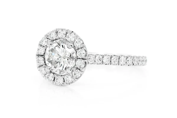 1.50ctw Round Solitaire - Halo - Diamond Engagement Ring - All Natural