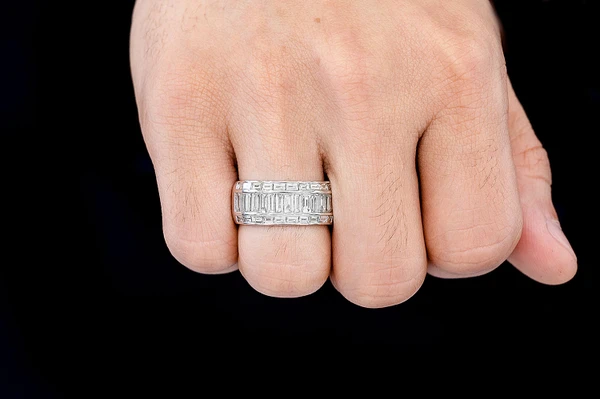 Baguette Channel Diamond Ring 14k Solid Gold 2.50ctw