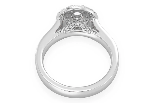0.75ctw Round Double Halo - Diamond Engagement Ring - All Natural