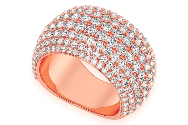 Eight Row Diamond Band 14k Solid Gold 3.25ctw