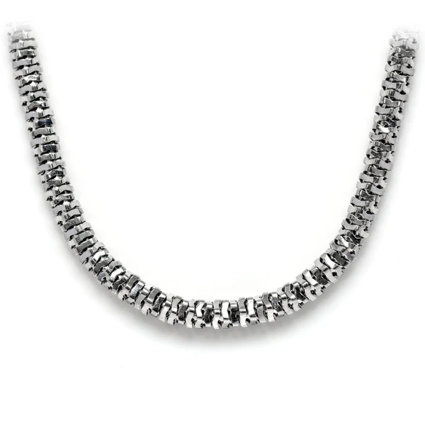 4MM Sterling Silver Rounded Jenga Chain