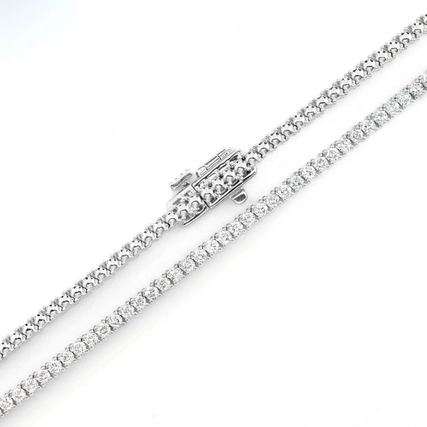 Diamond Tennis Necklace Solid Gold 2.85ctw