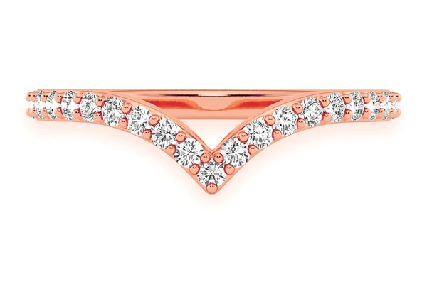 Single Row V Diamond Ring 14k Solid Gold 0.40ctw