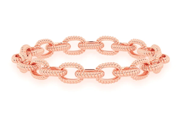 Braided Rolo Bracelet 14k Solid Gold
