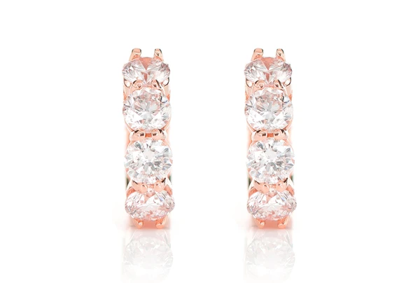 20pt Diamond Hoop Earrings 14k Solid Gold 1.60ctw